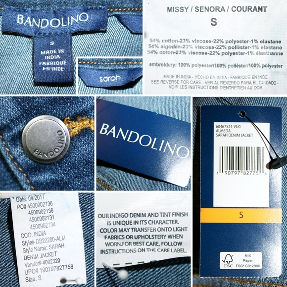 Floral Embroidered Med. Wash Denim Jacket NWT - Picture 7 of 8